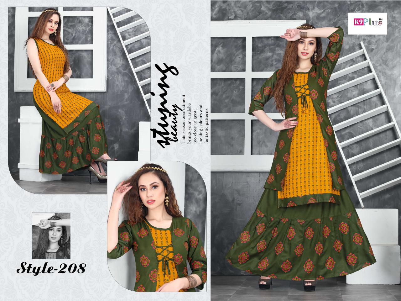 K9 Hello Jacket Fancy Festive Wear Rayon Designer Fancy Kurti With Skirt Collection